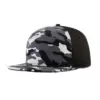Camouflage Laser Hole Back Panel Recycled Cotton Blank Flat Snapback Cap-Black blue camo-CCS602-main image