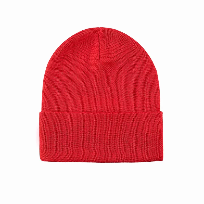 100% RPET Knit Blank Cuffed Beanie-red-PBN0109