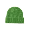 100% RPET Blank Ribbed Cuffed Beanie-green-PBN0406