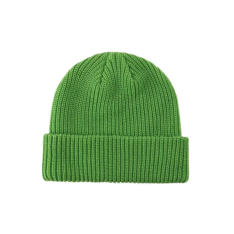 100% RPET Blank Ribbed Cuffed Beanie-green-PBN0406