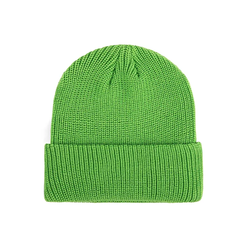 100% rPET Blank Classic Ribbed Cuffed Beanie-green-PBN0606