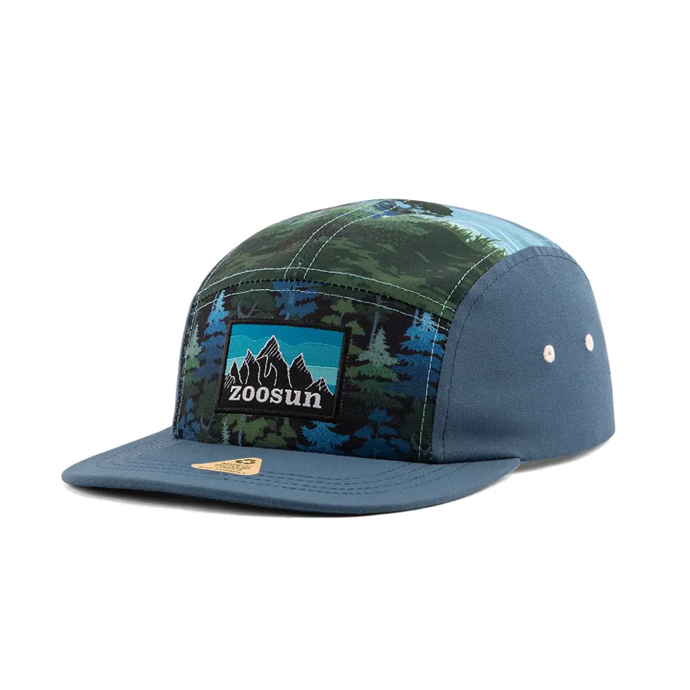 Eco-Friendly Canvas Pattern Print 5 Panel Camp Cap - Image 2