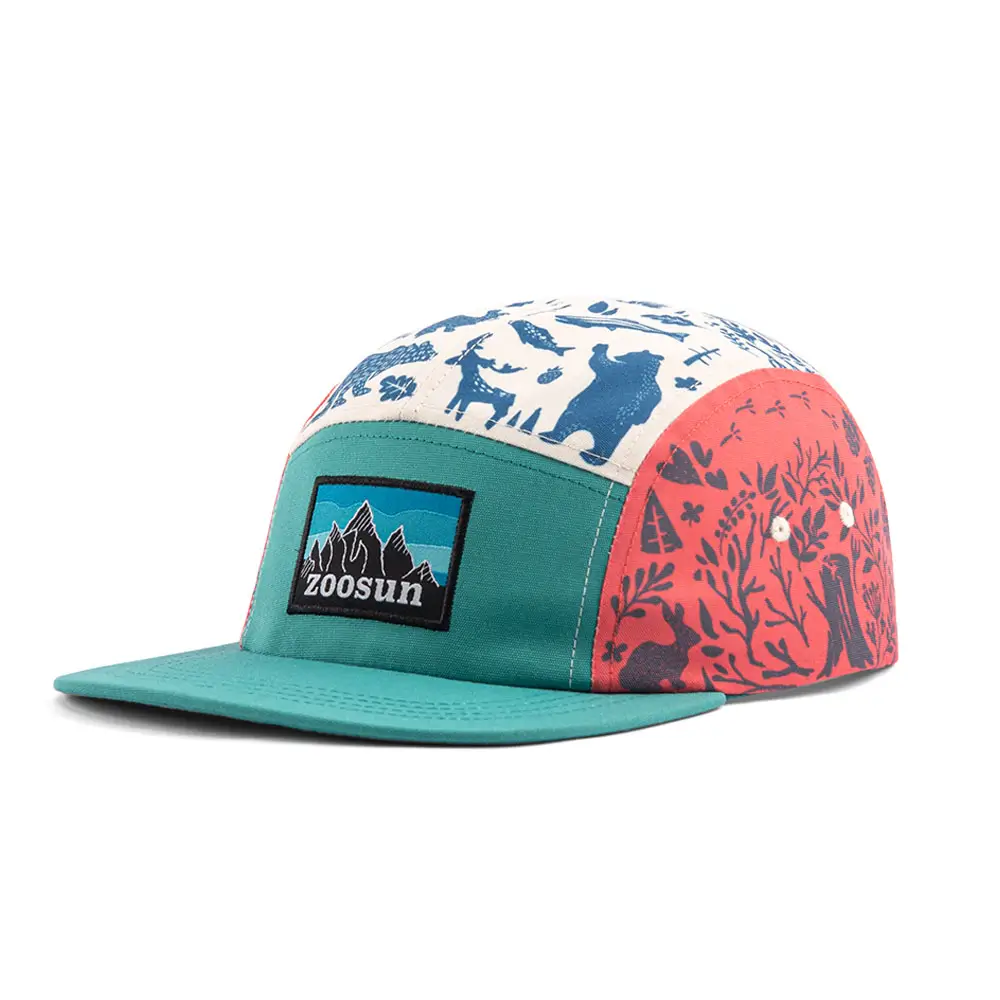 Eco-Friendly Canvas Pattern Print 5 Panel Camp Hat - Image 3