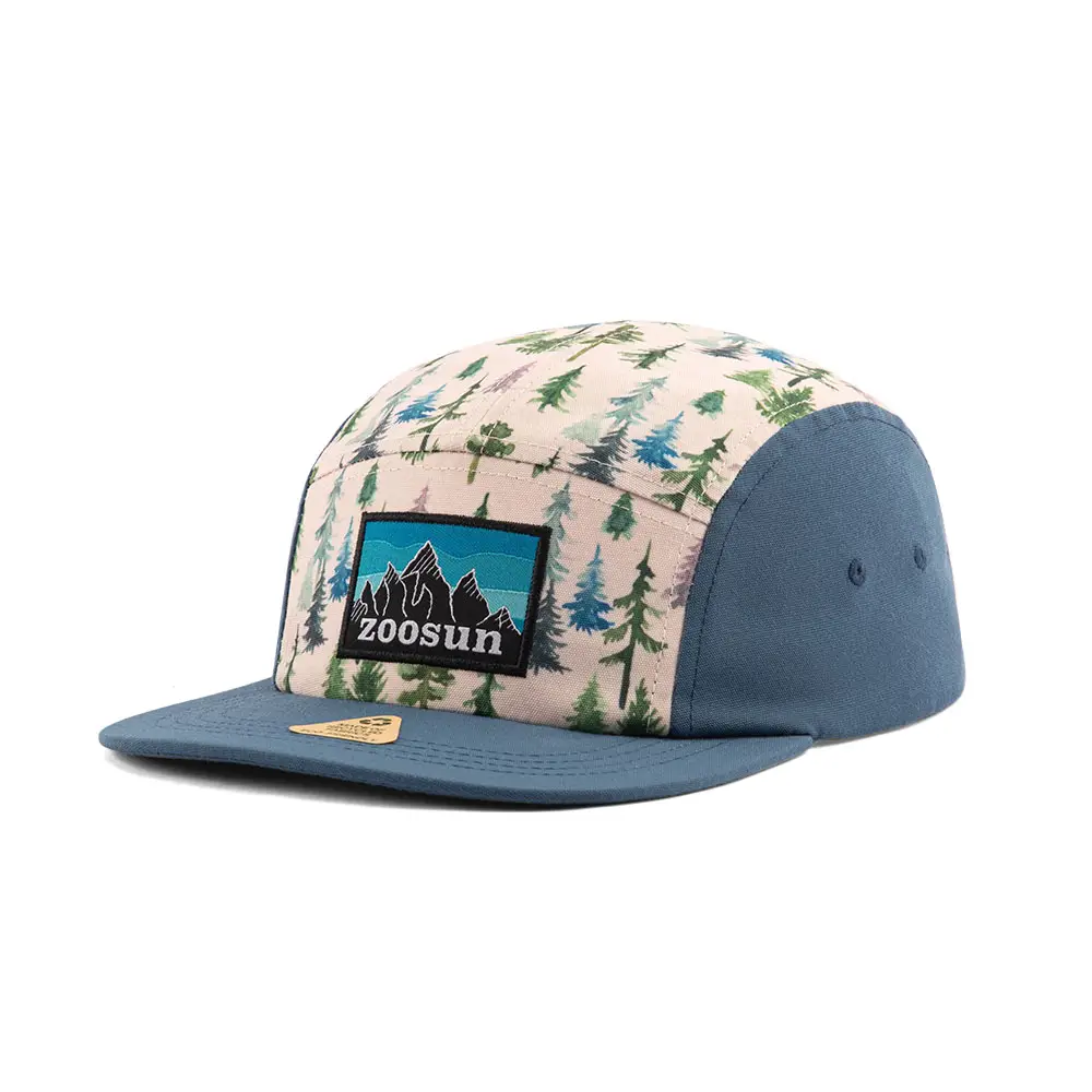 Eco-Friendly Canvas Pattern Print 5 Panel Camp Hat