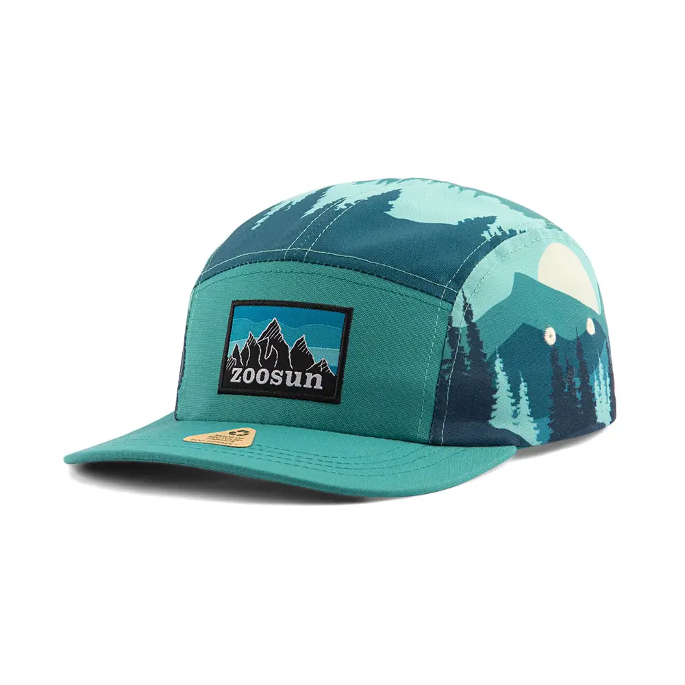 Eco-Friendly Canvas Pattern Print 5 Panel Camp Hat - Image 2