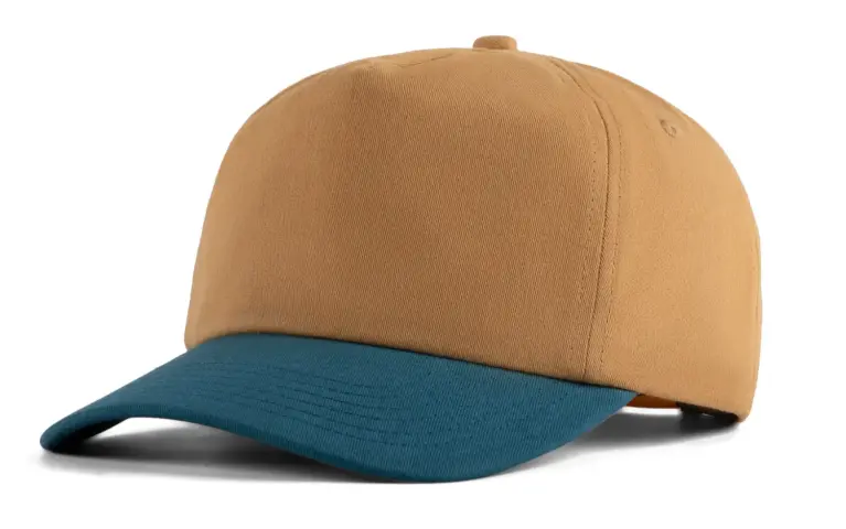 Organic Cotton rPET Two-Tone Vacation Blank Baseball Cap – Family Set-Khaki&Cyan blue-FOS505-main image